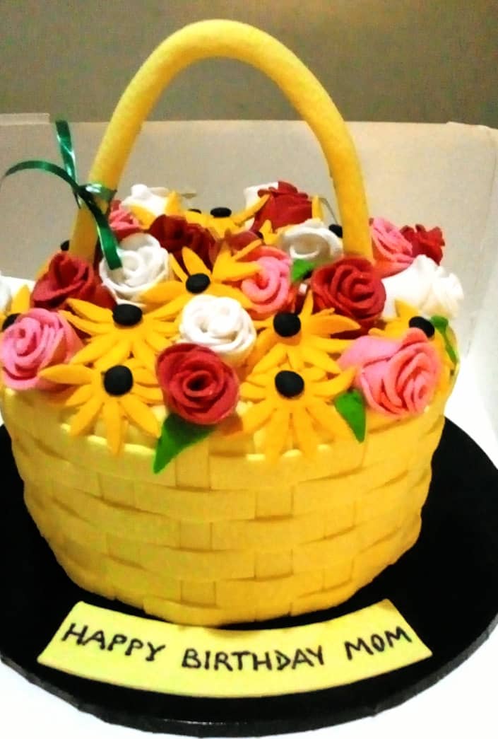 Floral Basket Birthday Cake