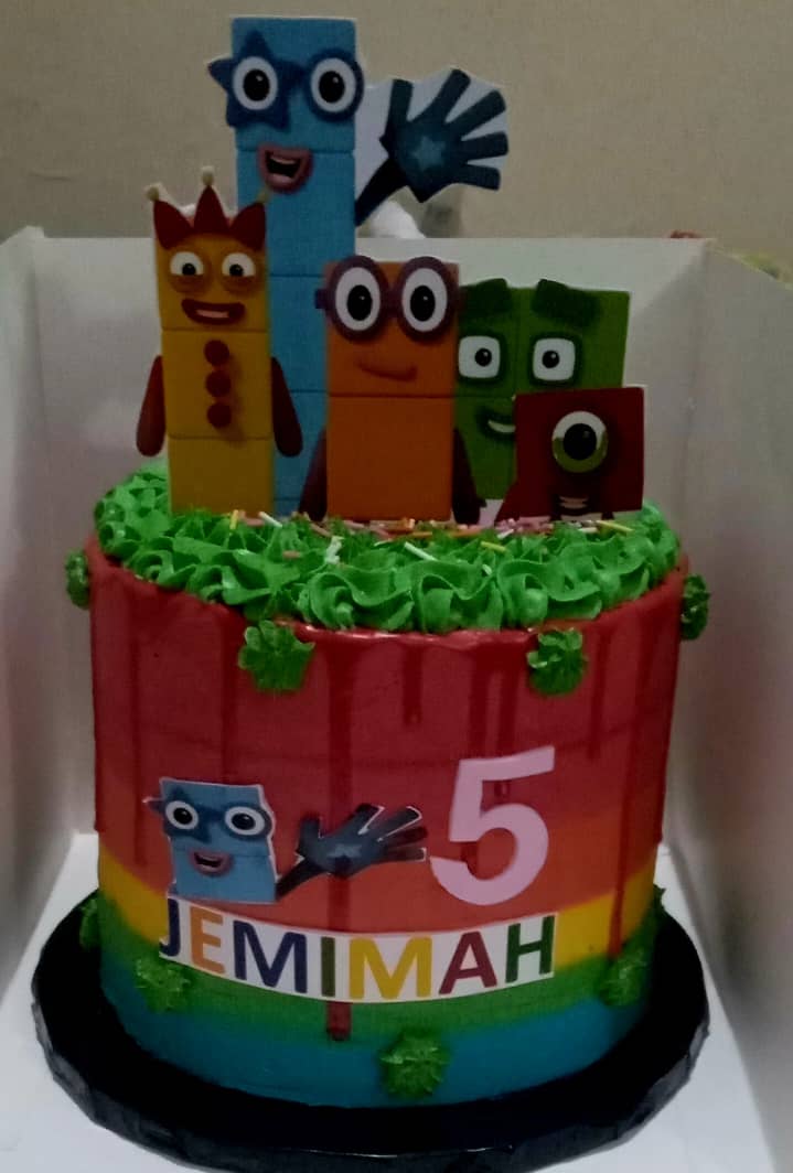 Numberblocks-themed birthday cake