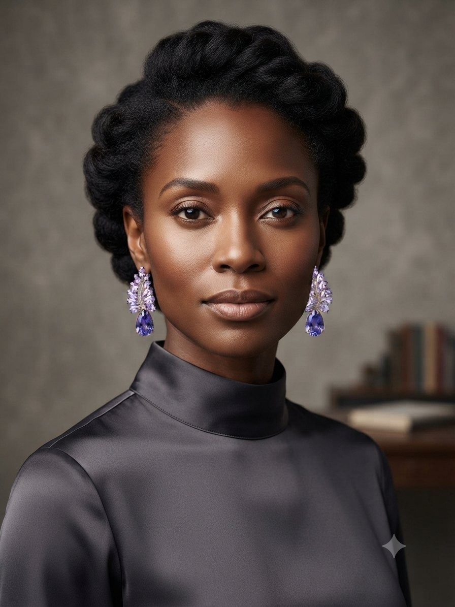 Lavender Crystal Statement Earrings
