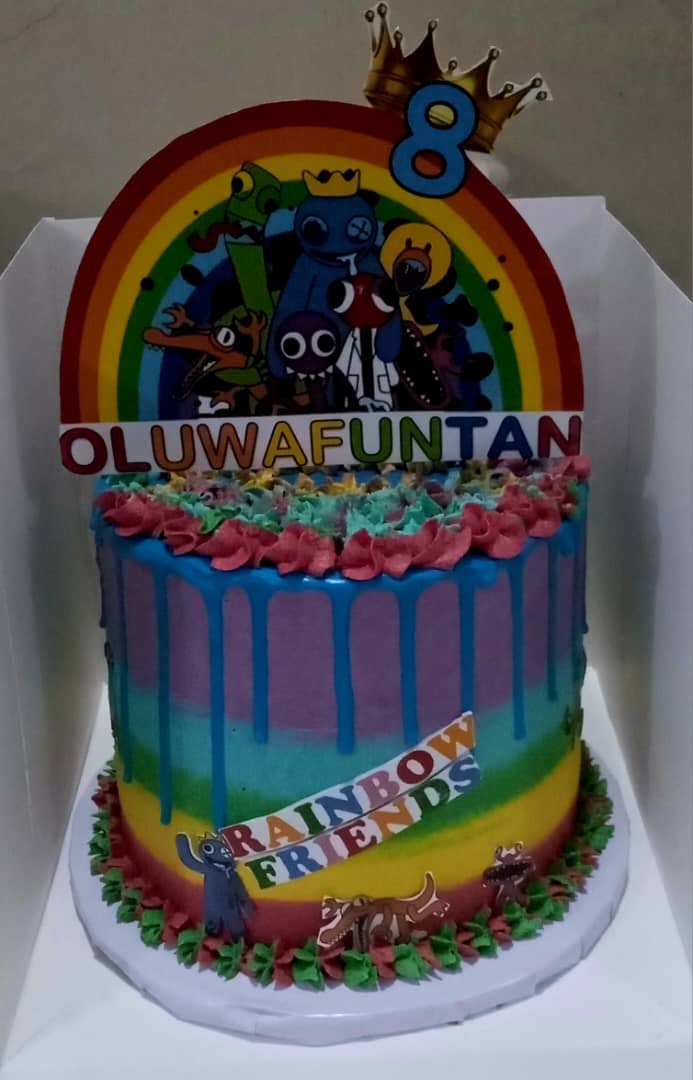 Rainbow Friends Birthday Cake